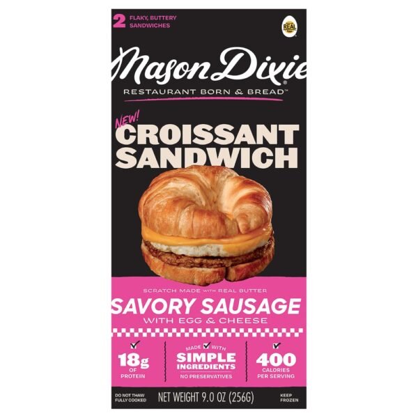 Mason Dixie® Savory Sausage With Egg & Cheese Croissant Sandwich