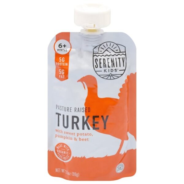 Serenity Kids Free Range Turkey with Organic Sweet Potato, Pumpkin, & Beet Pouch, 3.5oz