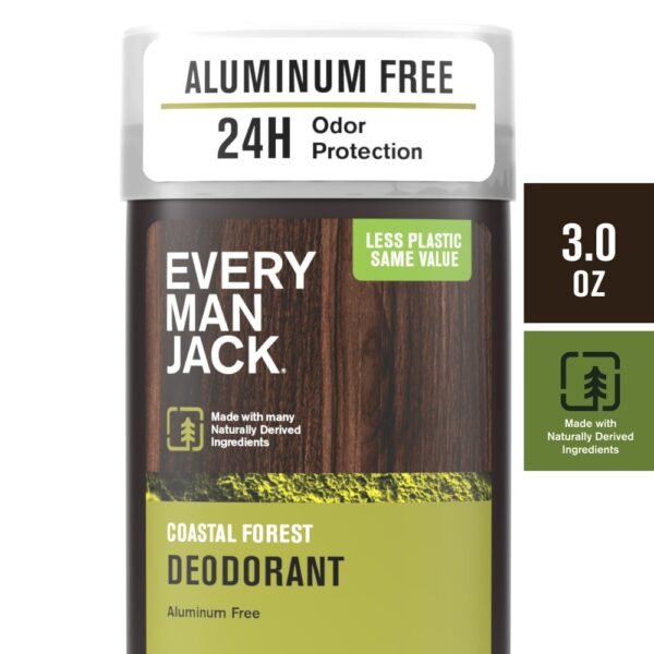 Every Man Jack Mens Aluminum Free Deodorant Stick, Coastal Forest