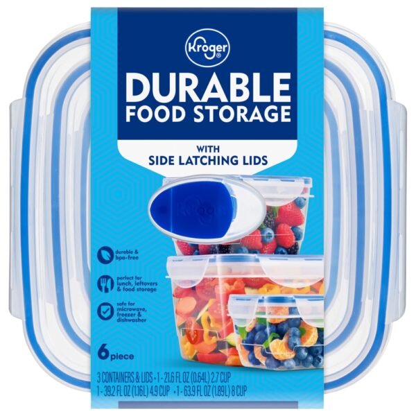 Kroger® Durable Food Storage with Side Latching Lids