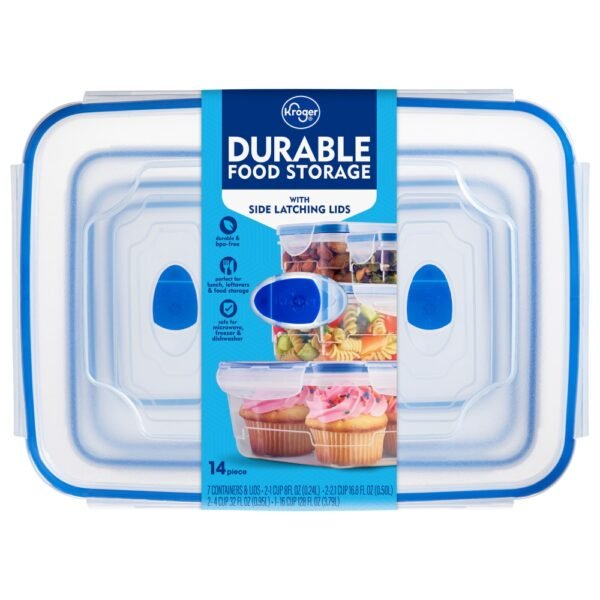 Kroger® Durable Food Storage with Side Latching Lids