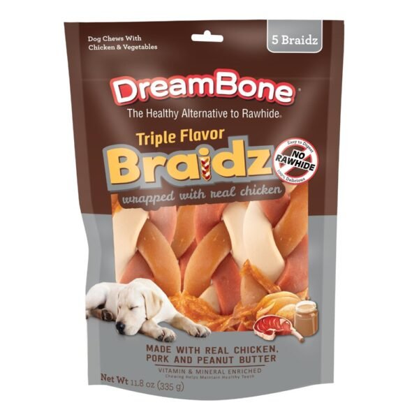 DreamBone® Triple Flavor Chicken & Peanut Butter & Pork Braidz