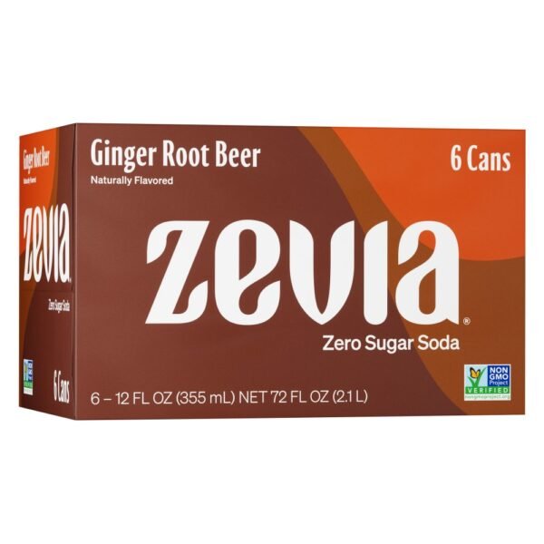 Zevia® Ginger Root Beer Zero Calorie Soda Cans