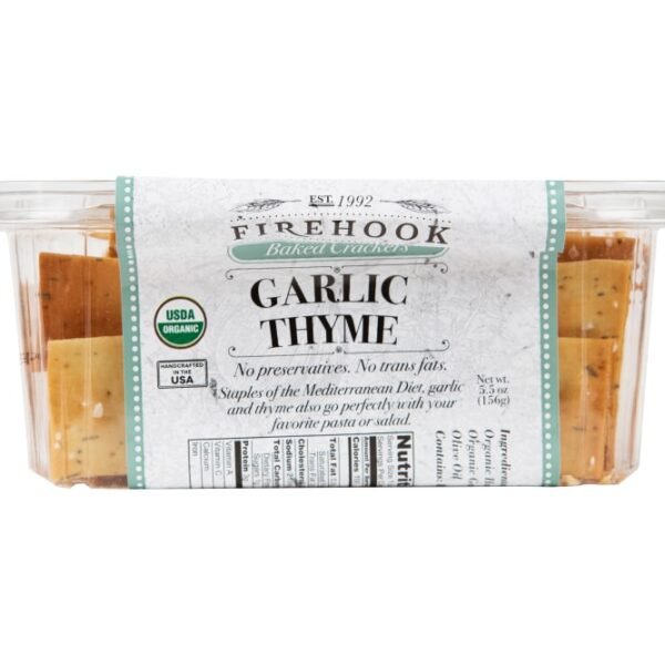 Firehook Garlic Thyme Mediterranean Baked Crackers