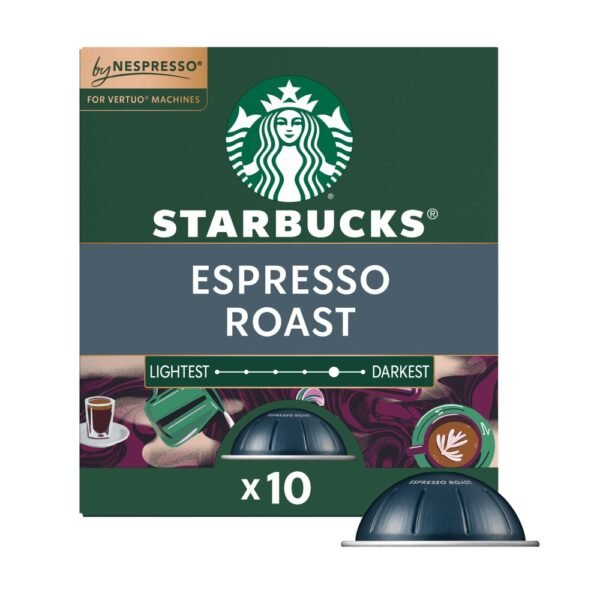 Starbucks By Nespresso Vertuo Line Pods Dark Roast Coffee Espresso Roast 100% Arabica
