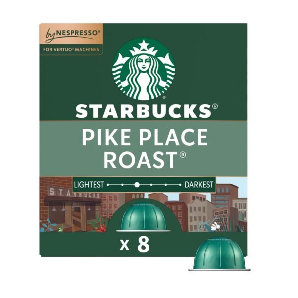 Starbucks By Nespresso Vertuo Line Pods Medium Roast Coffee Pike Place Roast 100% Arabica