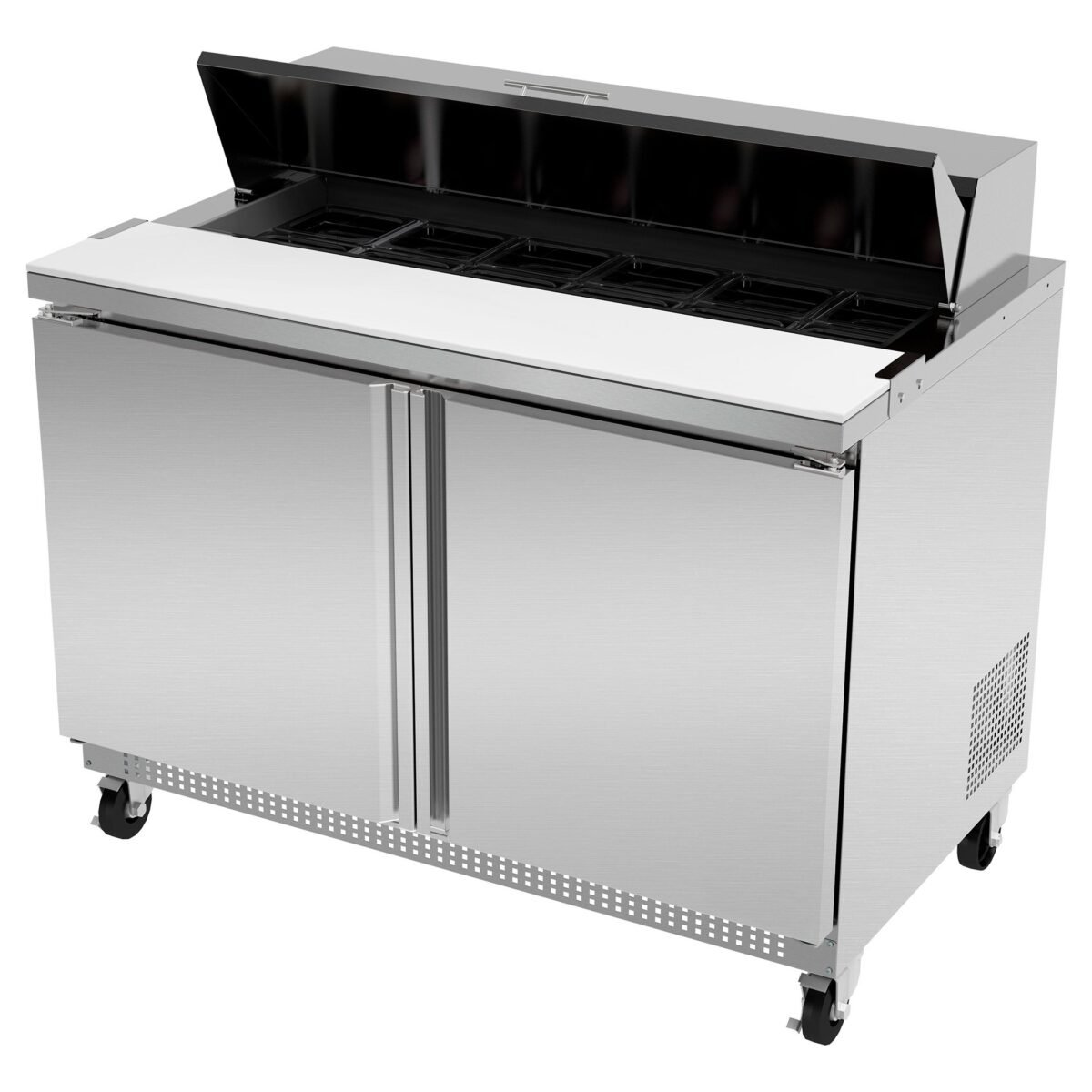 Kutano 2-Door Sandwich/Salad Top Prep Table, Stainless Steel - Image 1