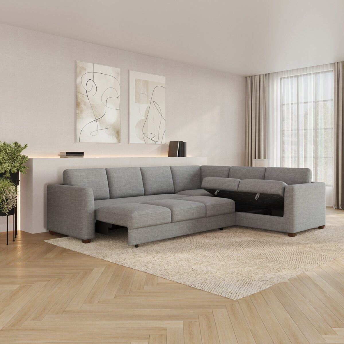 Thomasville Caler Convertible Sleeper Sectional with Storage - Image 1